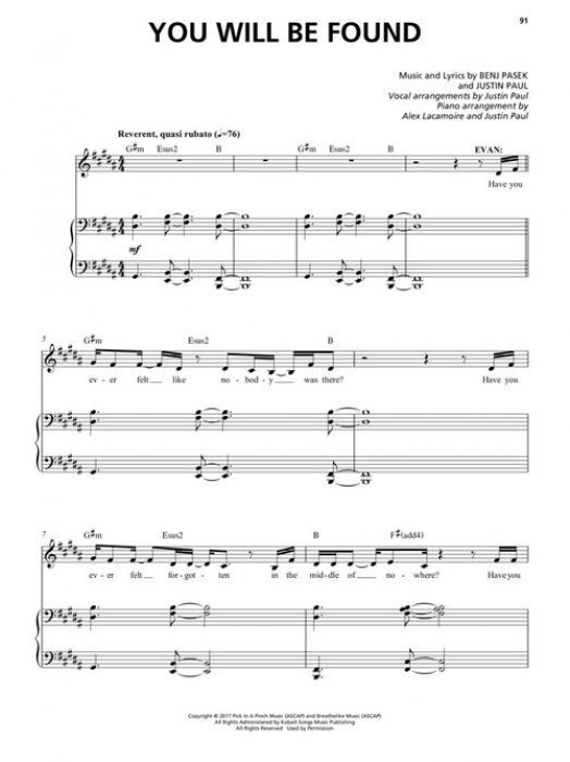 sheet music dear evan hansen pvg eur 20 95 musical cds dvds requiem dear evan hansen sheet music